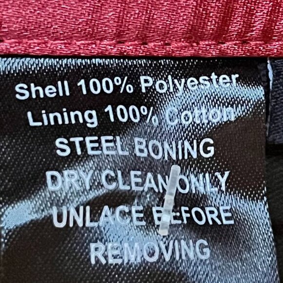 Underbust Red Satin Corset Adjustable Lace Up Back NWT - Picture 5 of 7